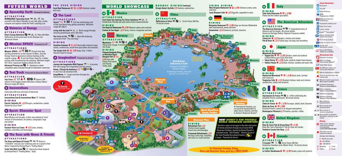 EPCOT, Disney World karta