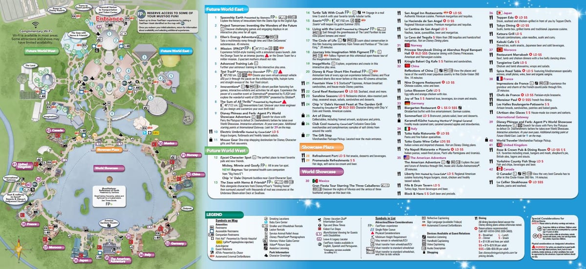 karta över Disney World och EPCOT