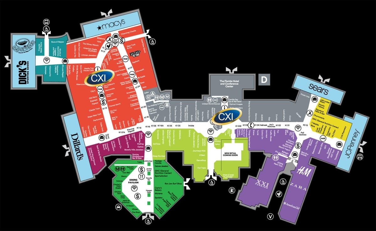 Florida mall, Orlando-karta