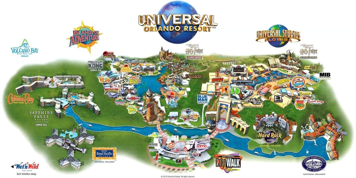 karta över Universal Orlando