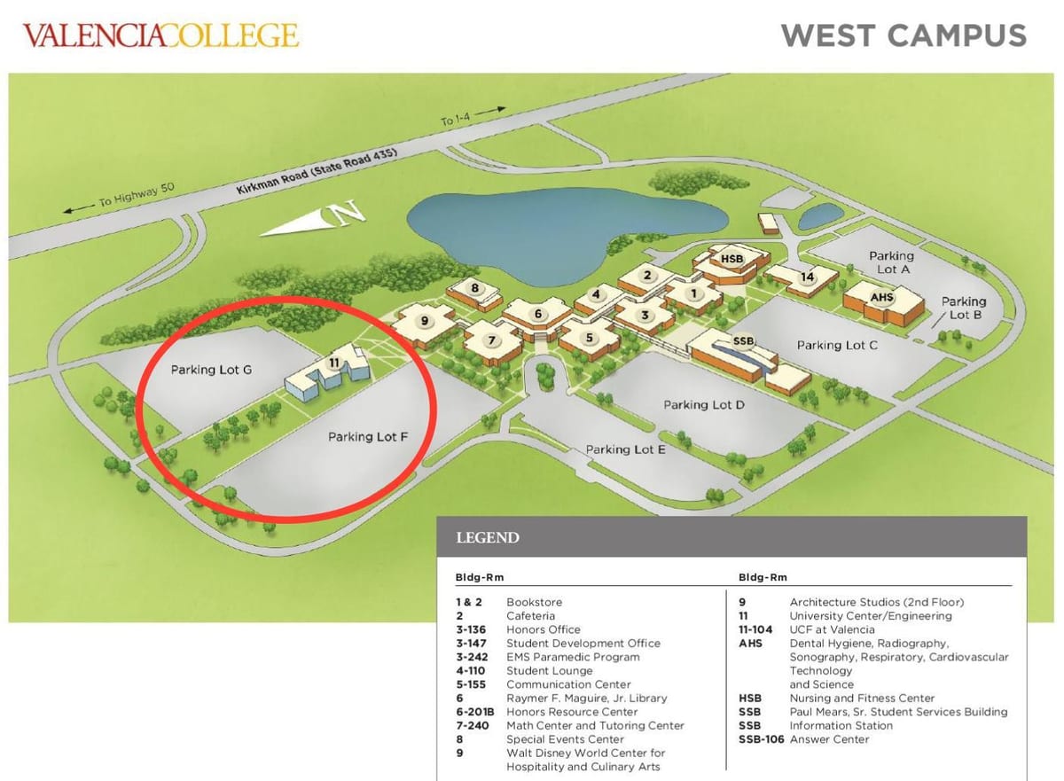 Valencia college west campus karta